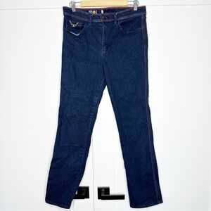 Tory Burch Straight Leg Jeans 16 32 mid rise dark wash designer blue casual